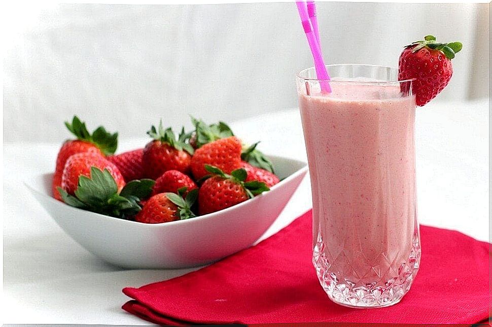 Strawberry smoothie.