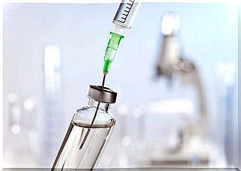 Coronavirus vaccine vial and syringe.