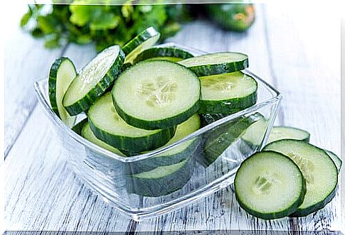 sliced ​​cucumber