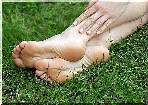 Barefoot on the lawn