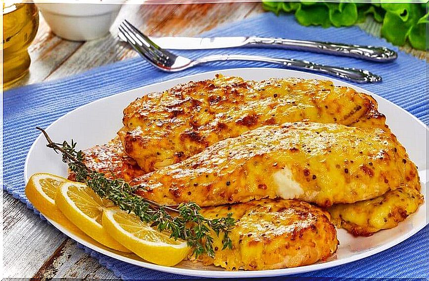 Mustard chicken with honey