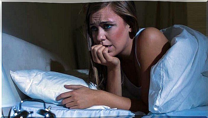 Woman who suffered from a nighttime panic attack