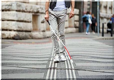 Visually impaired and blind while walking.