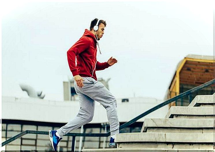 Young man running